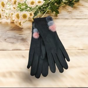 guantes-negros-pompones-colores