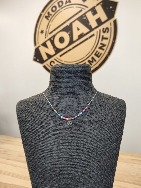 GARGANTILLA MULTICOLOR  SONRISA PLATA CONCHA PI